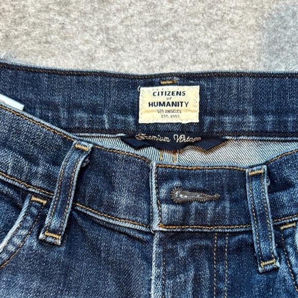 Citizens of Humanity Drew Crop Flare Jeans Size 26 Frayed Cuff Blue ✨ - Picture 9 of 15